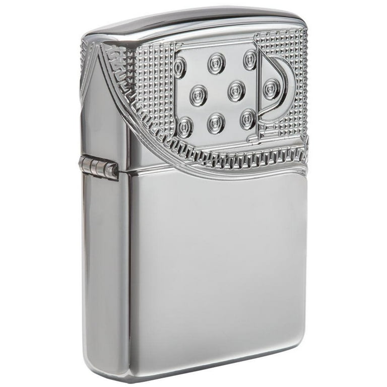 Zippo Armor High Polish Chrome Deep Carve Zipper Design