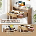 thumbnail image 6 of Costway 39.5" Expandable Rolling Computer Desk with Monitor Shelf 2-tier Desktop 2 Drawers Natural, 6 of 10