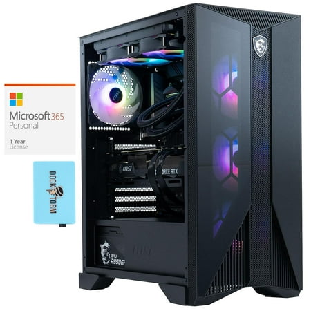 MSI Aegis RS 12TE-257US Gaming Desktop PC (Intel i7-12700K 12-Core, GeForce RTX 3080, 32GB DDR5 4800MHz RAM, 1TB m.2 SATA SSD + 2TB HDD (3.5), Win 11 Home) with Microsoft 365 Personal , Hub