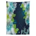 thumbnail image 3 of Ambesonne Navy Tablecloth Rectangular Table Cover, Grunge Abstract Flowers, 52"x70", Pale Green Navy Blue, 3 of 4