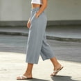 thumbnail image 4 of Drovellove Women's Plus Size Casual Cropped Pants with Pockets – Mid-Rise Straight Leg Summer Shorts, 4 of 6