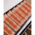 thumbnail image 3 of Coastal Coral Stair Treads for Wooden Steps Indoor Runner Rug Carpet, Orange White Ocean Marine Nautical Beach 15 Pieces Peel and Stick Staircase Step Treads Covers Washable Throw Door Mats, 30"x8", 3 of 5