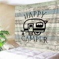 thumbnail image 3 of Happy Campers Shower Curtain Retro Rustic Wood Neutral Color for Travel Trailer Camping Theme Motor RV Bathroom Stall Shower Curtain Set, Waterproof Fabric Shower Cutain, Hooks Include 72X73, 3 of 6