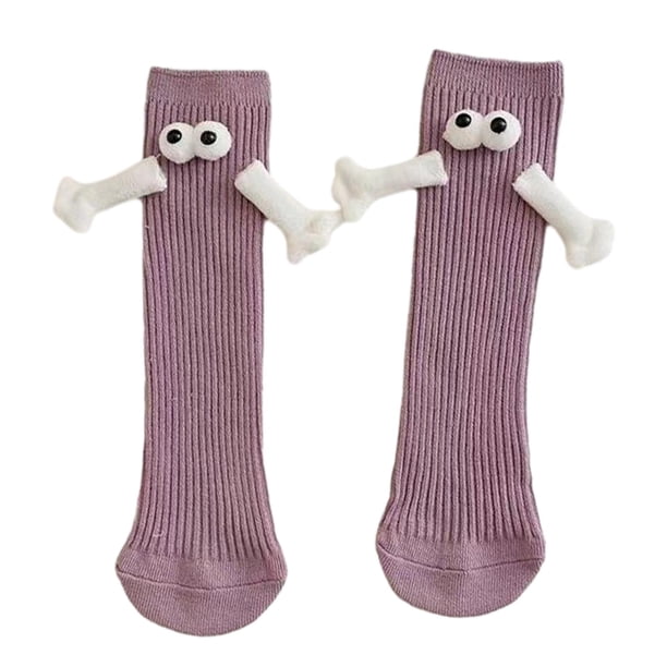 Calcetines de novedad divertidos Calcetines de tubo medio transpirables suaves Calcetines de manos de pareja 1 Púrpura Yuyangstore Calcetines de pareja