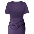 thumbnail image 4 of ZOELNIC Women's Short Sleeve Ruched Bodycon Mini Sundress Summer Casual T Shirt Dress, M, 4 of 6