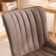 thumbnail image 3 of Kidol & Shellder Armless Desk Chair, Soft Faux Leather Swivel Office Task Chair, Brown Same-Colored Bottom, 3 of 6