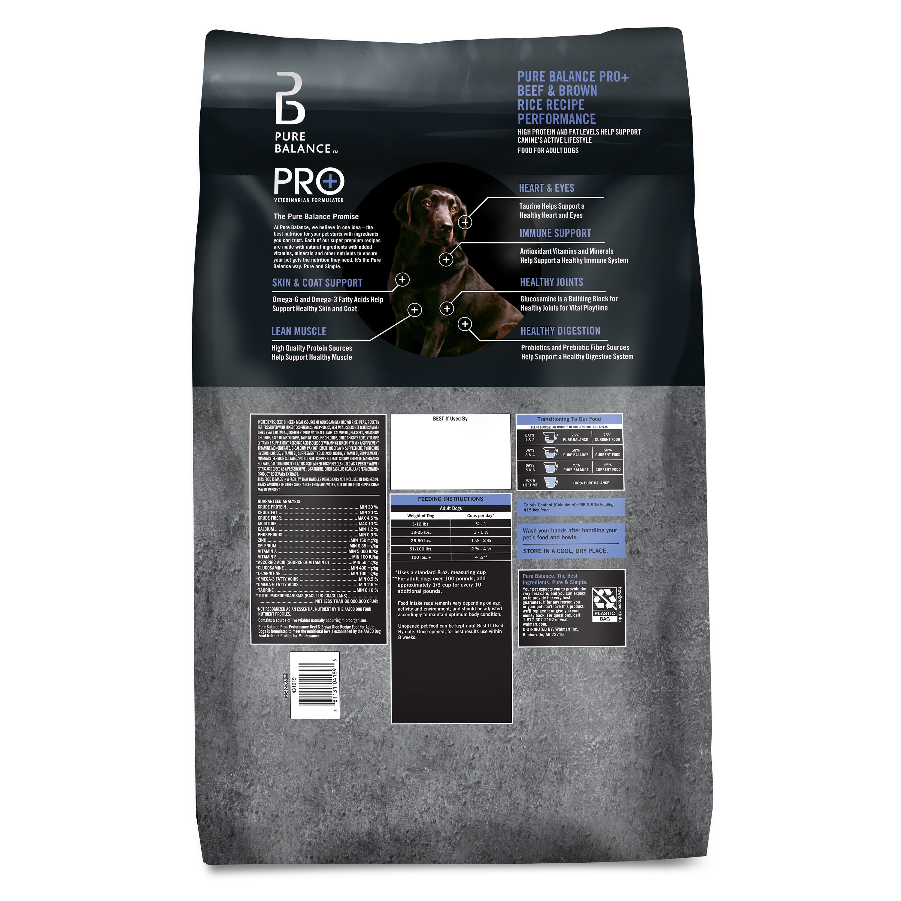 Pure Balance Pro+ Performance Beef & Brown Rice Recipe Dry Dog Food, 16 lbs