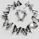 thumbnail image 5 of 24 pegatinas para azulejos, simulación tridimensional en 3D, textura en blanco y negro, pegatina de pared con mariposas, 5 of 5