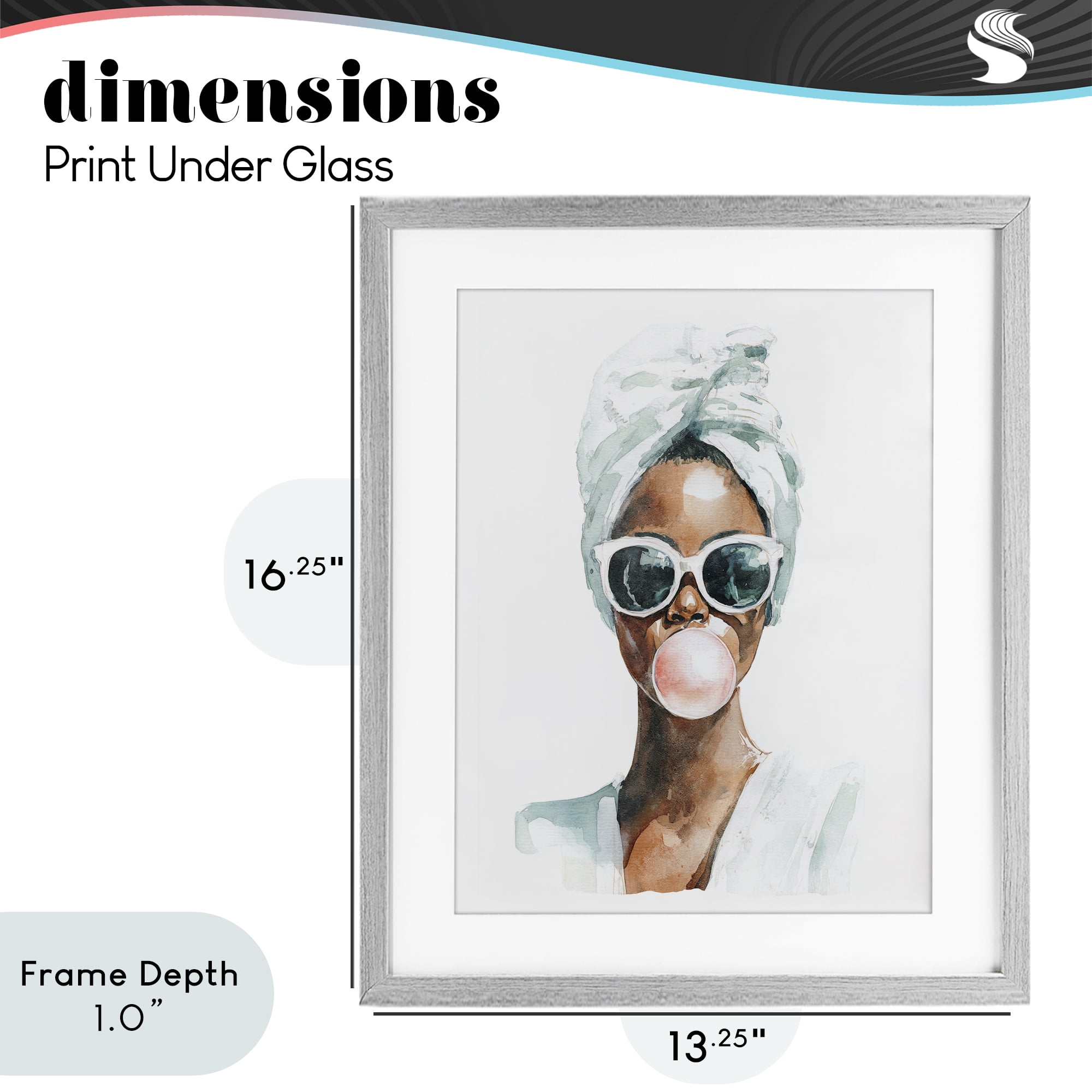 Stupell Industries Bubble Reverie Female Gray Framed Print Under Glass, design by Svetlana Aleynikova
