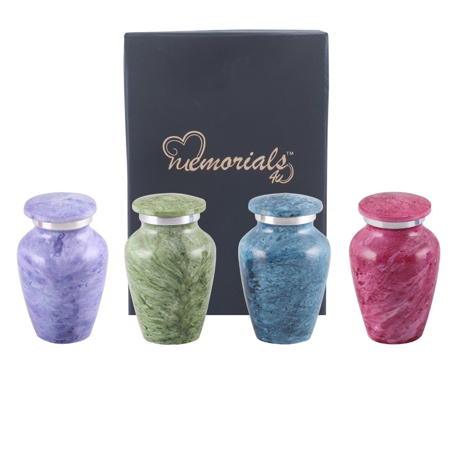 Royal Green Adult Cremation urn with Four token set 