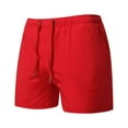 thumbnail image 2 of Wavsuf Mens Shorts Surf Beach Zipper Drawstring Elastic Waist with Pockets Summer Red Swimwear Size XL, 2 of 4
