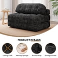 thumbnail image 5 of Centilab 52" Folding Sofa Bed, Convertible Sleeper Chair Couch with Pillow, Foldable Futon Mattress with Back Support, Floor Sofa Bed for Living Room Bedroom, Double, Black, 5 of 9