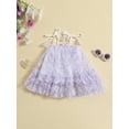 thumbnail image 2 of Blotona Toddler Baby Girls Sleeveless Tutu Dress Daisy Floral Print Layered Tulle Dress Mesh Princess Party Dresses, 2 of 8