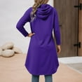 thumbnail image 5 of Yuannlog Womens Hoodies Long Tops Sweatshirts Autumn Warm Casual Long Sleeve Hoodie Dress For Fall And Winter Pockets, 5 of 6