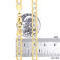 thumbnail image 5 of Nuragold 14k Real Yellow Gold Solid Cuban Curb Link 6mm Diamond Cut Pave Chain Bracelet (7"-9") Two Tone Italian Jewelry for Men, 5 of 10