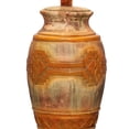thumbnail image 3 of Riza 29 Inch Urn Table Lamp Carved Trellis Cut Rich Oak Brown Hydrocal - Saltoro Sherpi, 3 of 5