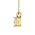 thumbnail image 2 of 1 ct Brilliant Princess Cut Solitaire Natural Morganite 14k Yellow Solid Gold Everyday Affordable Designer Necklace Pendant with 16" Chain, 2 of 6