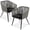 Gray/Black, variant on Best Choice Products Set of 2 Indoor Outdoor Patio Dining Chairs Woven Wicker Seating Set 250lb Capacity - Natural/Ivory