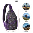 thumbnail image 5 of Sling Backpack,Dark Blue Christmas Nutcracker Pattern Sling Bag with Water Bottle Holder,Waterproof Sling Bag for Men/Women with Headphone Jack for Hiking,Travel, 5 of 6