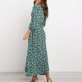 thumbnail image 3 of Women Floral Print Long Sleeve V Neck Chiffon Maxi Dress Casual Party Boho Dresses, 3 of 6