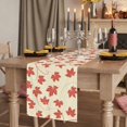 thumbnail image 2 of Maple Leaf 70 Inch Table Runner, Retro Fall Red Orange Beige Autumn Leaves Farmhouse Dresser Scarf Cotton & Linen Tablerunner for Dining/Kitchen Island/Holiday Party Décor 13" x 70", 2 of 9