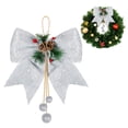 thumbnail image 2 of HAOAN 2 Pack Nœuds de Noël Rouges Décorations Extérieures Grand Arbre de Noël Topper Nœud Couronne en Velours Nœud avec Paillettes pour Décoration de Porte d'Entrée Maison Noël Argent, 2 of 8