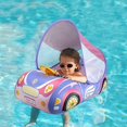 thumbnail image 4 of KAIYANG Anillo de natación para bebé con capota para el sol, aro extraíble para bebé con flotador antivuelco, piscina inflable rosa, 4 of 5