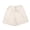 Beige, variant on Umfun Women's Solid Cotton Bermuda Shorts Elastic Waist Wide Leg Breathable Knee Length Casual Shorts