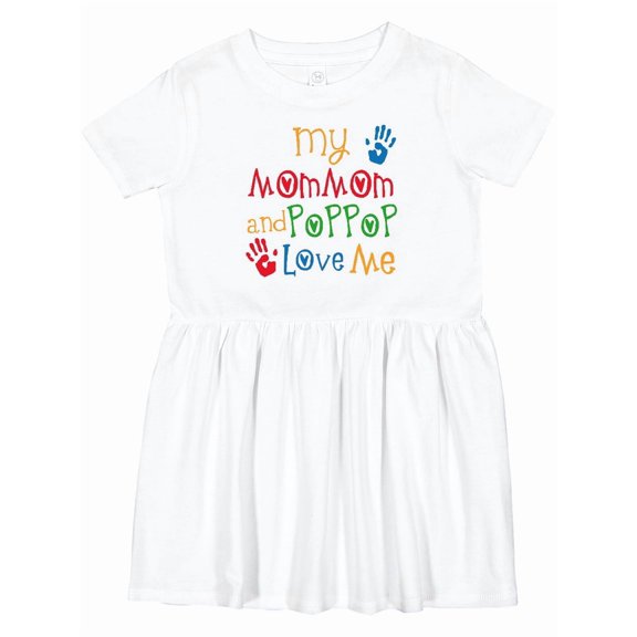 Inktastic Mommom and Poppop Love Me Girls Toddler Dress