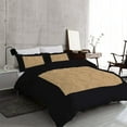 thumbnail image 2 of DNG Creations 1 Piece Two Tone Pinch Pleated Duvet Cover With Zipper Closure & Corner Ties 100% Egyptian Cotton ( Solid Black/ Taupe - Full/Queen ), 2 of 3
