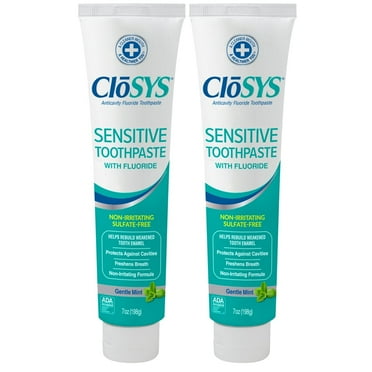 CloSYS Fluoride Toothpaste, 7 Ounce, Gentle Mint, Whitening, Enamel Protection, Sulfate Free (Pack of 2)
