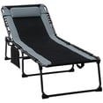 thumbnail image 1 of Outsunny Folding Chaise Lounge, Padded Reclining Tanning Chair, Black, 1 of 10