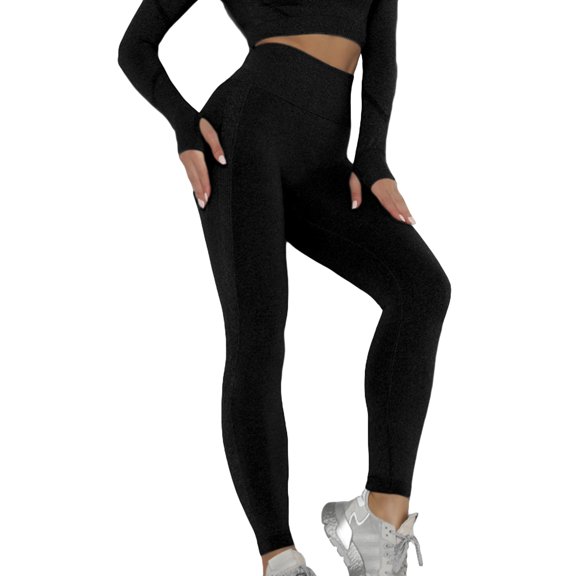 SWSMCLT Women's Yoga Leggings Soft Sports Active Athletic Tummy Control Slim Fit Seamless Thigh Running Buttery Pants Slimming High Waisted Pant Workout Black X-Large