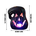 thumbnail image 3 of PATLOLLAV Halloween Creative Pumpkin Lantern Ornament,LED Pumpkin Lantern,Funny Halloweeen Pumpkin Handheld Light,Halloween Pumpkin Jack Light Up Pumpkin,3 Button Batteries to Power,Black, 3 of 5