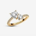 thumbnail image 2 of Pandora Double Heart Sparkling Ring Gold (7), 2 of 5