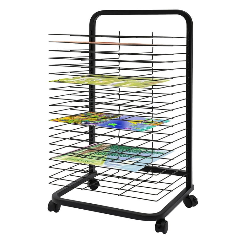 HOFSSI Wall Mount Art Drying Rack for Classroom Painting Storage  Shelves，Mobile Paint Drying Rack，Canvas Rack Art Storage，Painting Drying  Rack with Locking Wheels Painting Crafts，Stack Rack