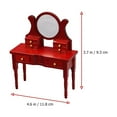 thumbnail image 2 of 1Set Mini House Mirror Dressing Table Light Brown Furniture Model Home Decoration Compact Dressing Table, 2 of 8