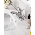 thumbnail image 3 of Wowow 4 Inch Bathroom Faucet Single Handle Faucet for Bathroom Sink Polished Chrome Vanity Tap with Lift Rod Drain Assembly, Rv Lavatory Taps 3 Hole, 3 of 9