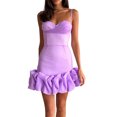 thumbnail image 2 of Coduop Women Elegant Spaghetti Strap Mini Dress Backless A Line Short Dress Sleeveless Cami Dress, 2 of 7