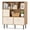 Natural, variant on Giantex 6-Cube Bookshelf, 3-Tier Bookcase w/3 Removable Folding Fabric Drawers, Freestanding Organizer, White