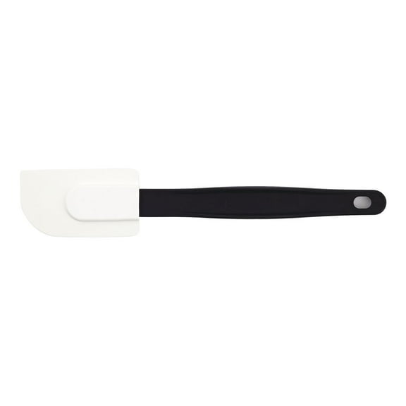 HUBERT® Hi-Temp Spatula White Silicone with Brown Fiberglass Infused Handle - 10 1/2"L x 2"W