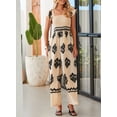 thumbnail image 3 of DOKOTOO Jumpsuits for Women Cap Sleeve Casual Boho Wide Leg Jumpsuits Overalls Apricot M US8-10, 3 of 6