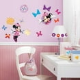 thumbnail image 2 of 33 Piece Kids Pink Purple Girls Minnie Mouse Wall Decals Set, Disney Themed Wall Stickers Peel Stick, Bows Animated Cute Flower Floral Cartoon Animals Butterflies Decorative Graphic Mural, 2 of 4