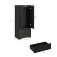 thumbnail image 4 of Armoire Garde-Robe Placard avec 2 Tiroirs, Armoire Moderne en Bois pour Chambre avec Portes, Armoire de Rangement pour Vêtements avec Tringle Suspendue, pour Chambre, 4 of 8