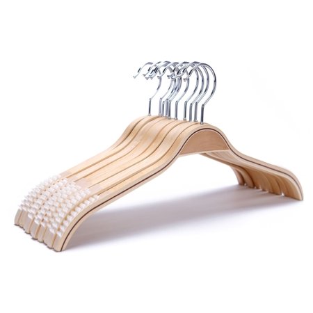 grocery discount j's Durable Natural Clothes Wooden Hangers Hanger J.S. Finish