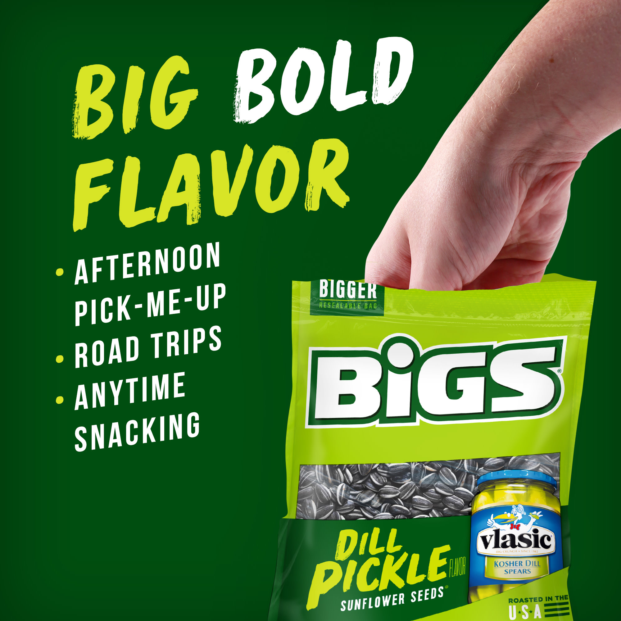 Bigs Vlasic Dill Pickle Sunflower Seeds, 5.35 oz. Bag - image 4 of 8