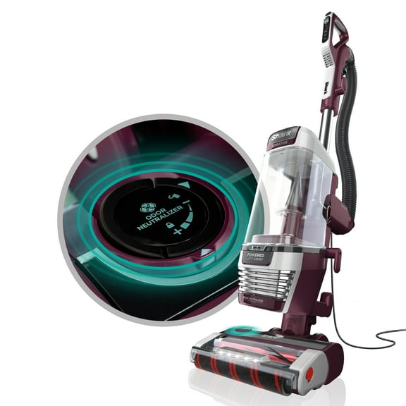 Shark Stratos Bagless Upright Vacuum, Pet Friendly, DuoClean PowerFins HairPro, Self-Cleaning Brushroll, Odor Neutralizer Technology, AZ3000 Red Plum