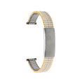 thumbnail image 1 of Bandini Bracelet de Montre Extensible en Acier Inoxydable 14 mm Ton Argent et Or (Bicolore) pour Femmes, Extrémité Droite, Longueur Ajustable, Bracelet de Montre Extensible en Métal, Sans Boucle, 1 of 8