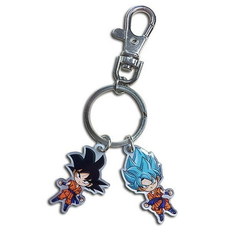 - Dragonball Z Dragon Ball Super SD Goku & Super Saiyan God Blue Goku Metal Keychain