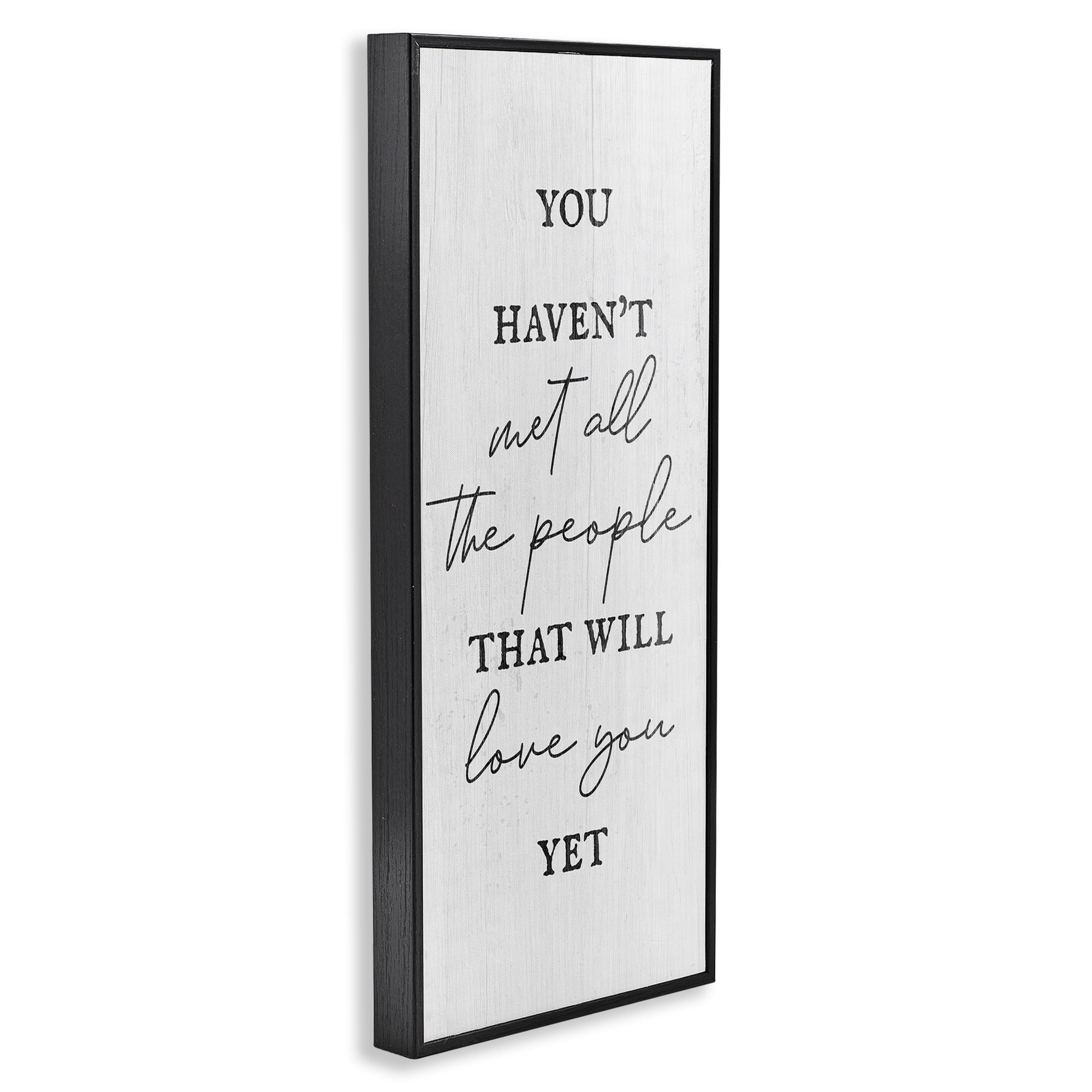 Stupell Industries People Who Will Love You Typography Painting Black Framed Art Print Wall Art, 10 x 24